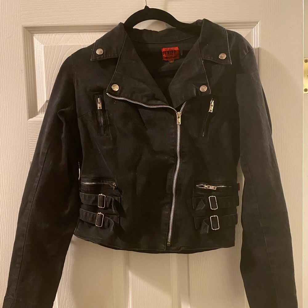 RARE Tripp Moto Canvas Black Jacket
